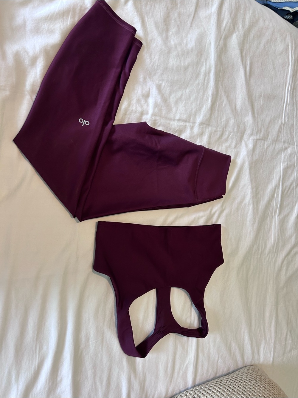ALO Yoga AIRLIFT BURGUNDY Purple Sports Bra (L) and Leggings (S) Set